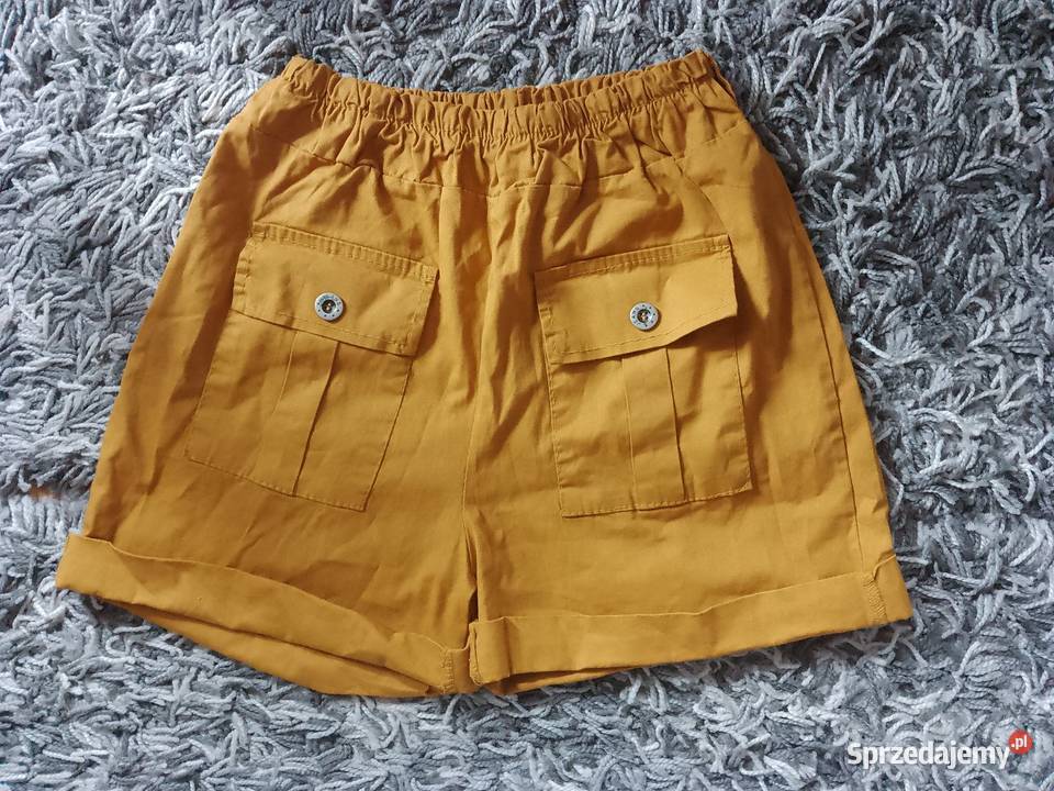 Spodenki szorty damskie musztardowe Krótkie Chrzanów