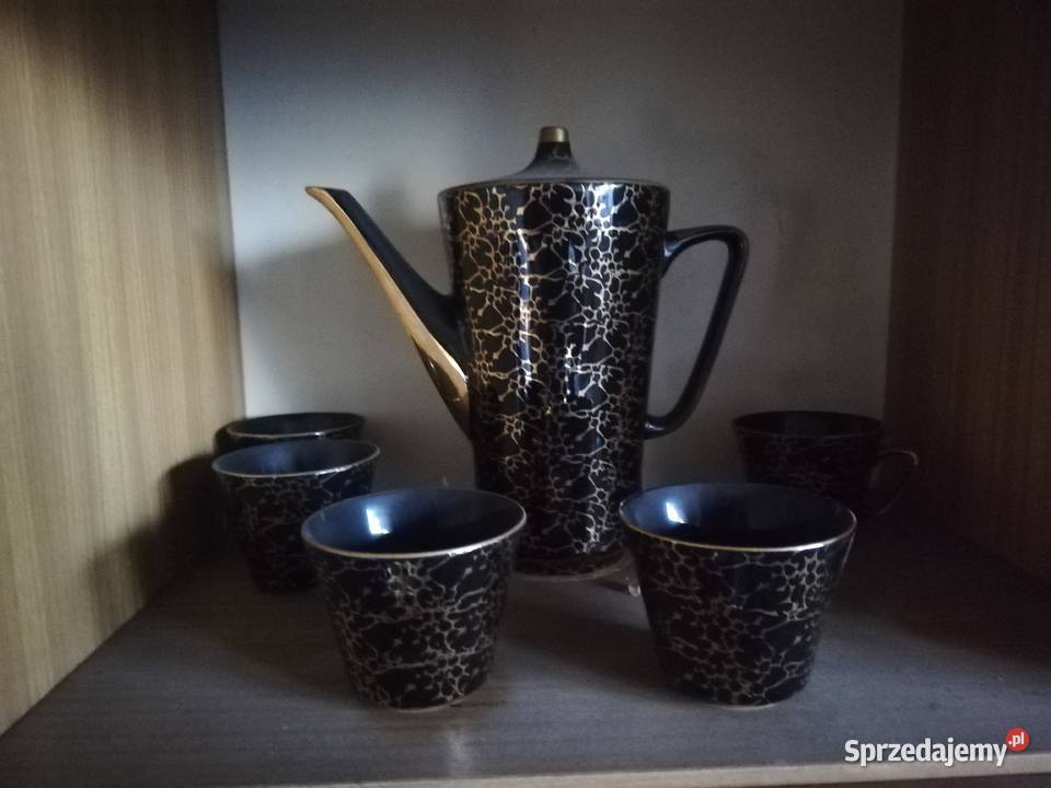 kawowe herbaciane zestawy nie popękane4 komplety łódzkie