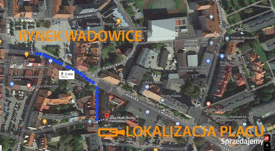 plac pod FOOD TRACK Wynajem Wadowice