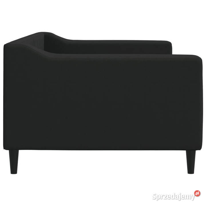 Sofa z funkcją spania czarna obita tkaniną