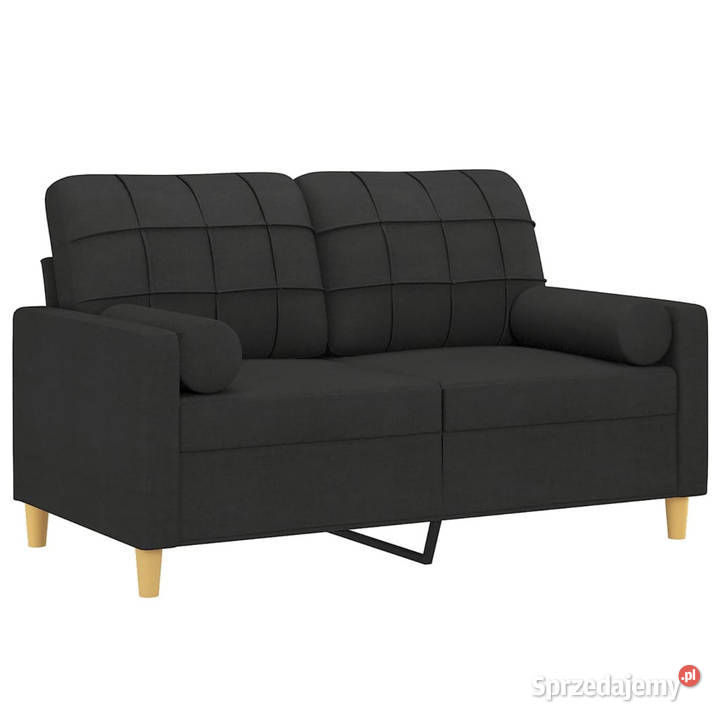 2osobowa sofa z poduszkami czarna 120 tkanina Sofy i kanapy Warszawa