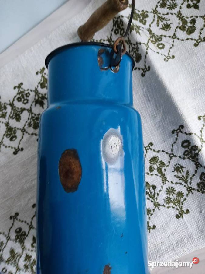 Kanka bańka emaliowana niebieska na mleko 2l Głuchołazy