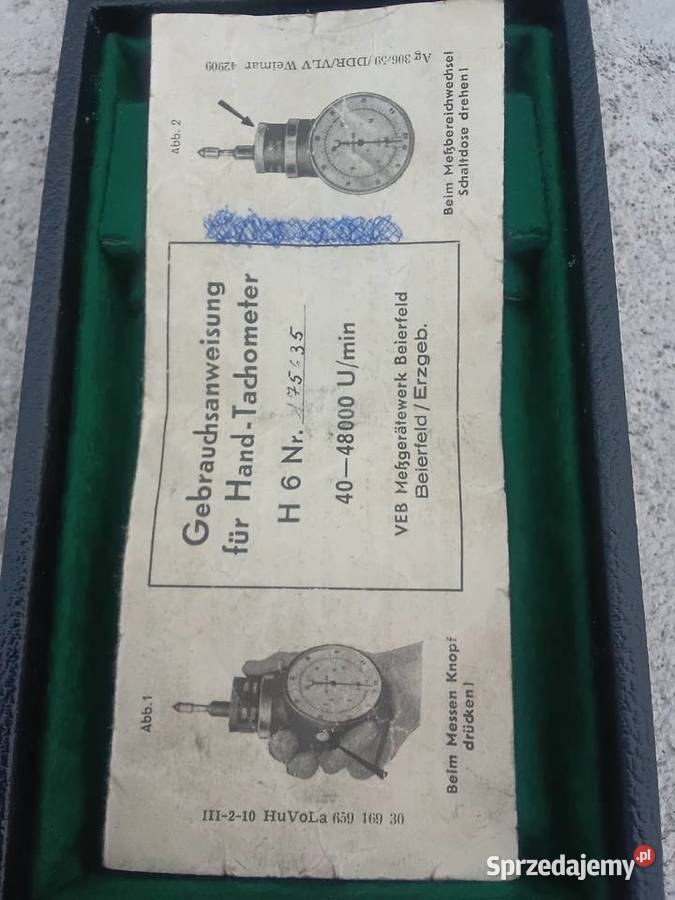 Tachometr zegarowy ręczny Milejewo