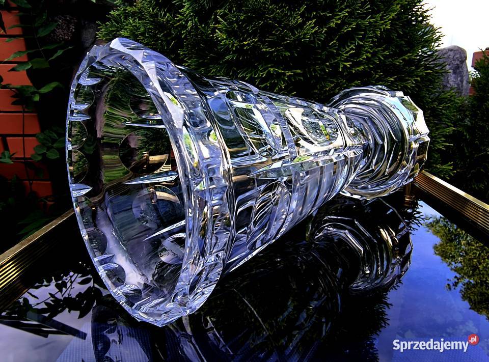 Duży solidny puchar kryształowy lata 70 te Klenica