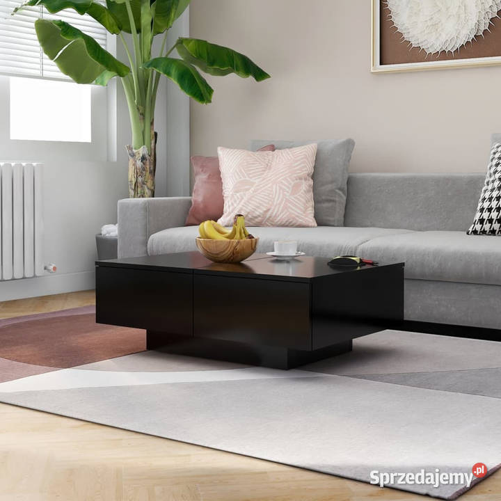 Stolik kawowy czarny 90x60x31 materiał mazowieckie Warszawa