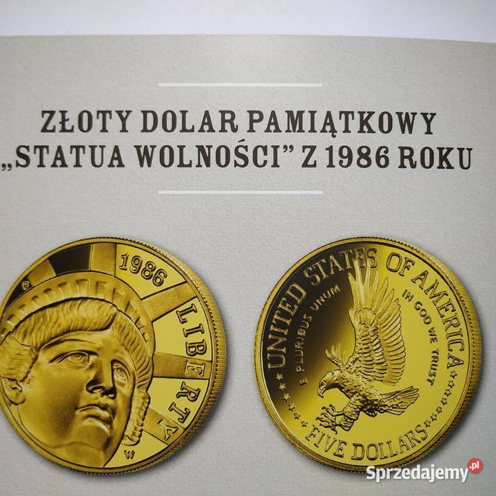 Złote 5 Dolarów Pamiątkowe „STATUA WOLNOŚCI” z 1986 roku