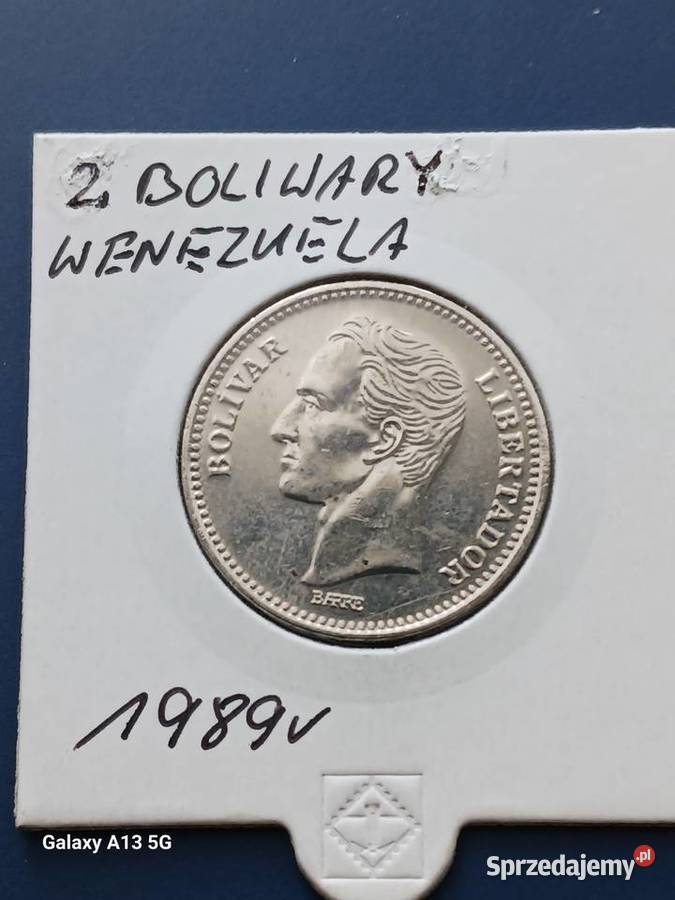 2 Boliwary Wenezuela 1989 rokoło mennicze Numizmatyka Konin