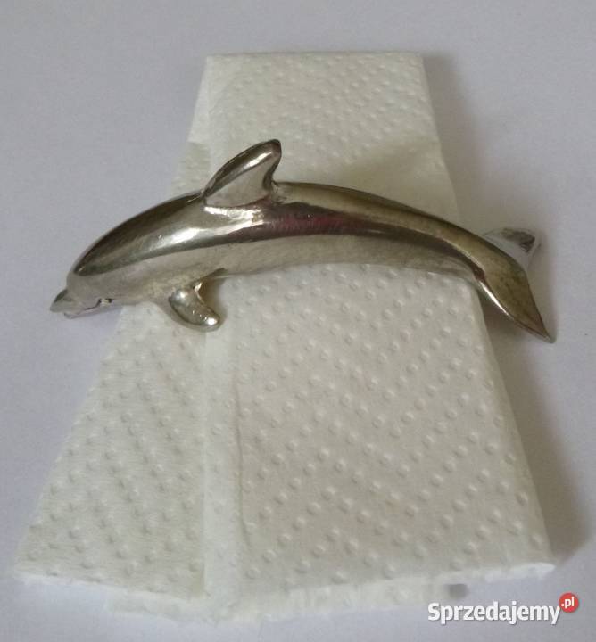 Metalowy serwetnikpodstawka delfin 6
