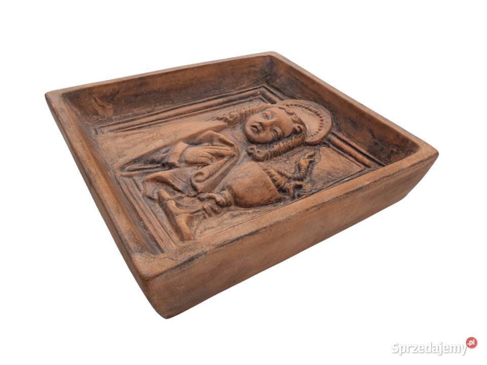 Stary ceramiczny obraz płaskorzeźba
