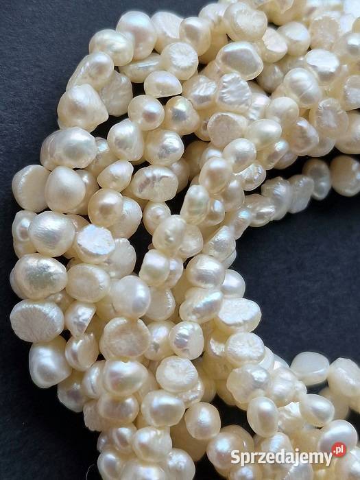 BIAŁE BAROKOWE PERŁY NATURALNE NASZYJNIK I Naszyjniki Częstochowa