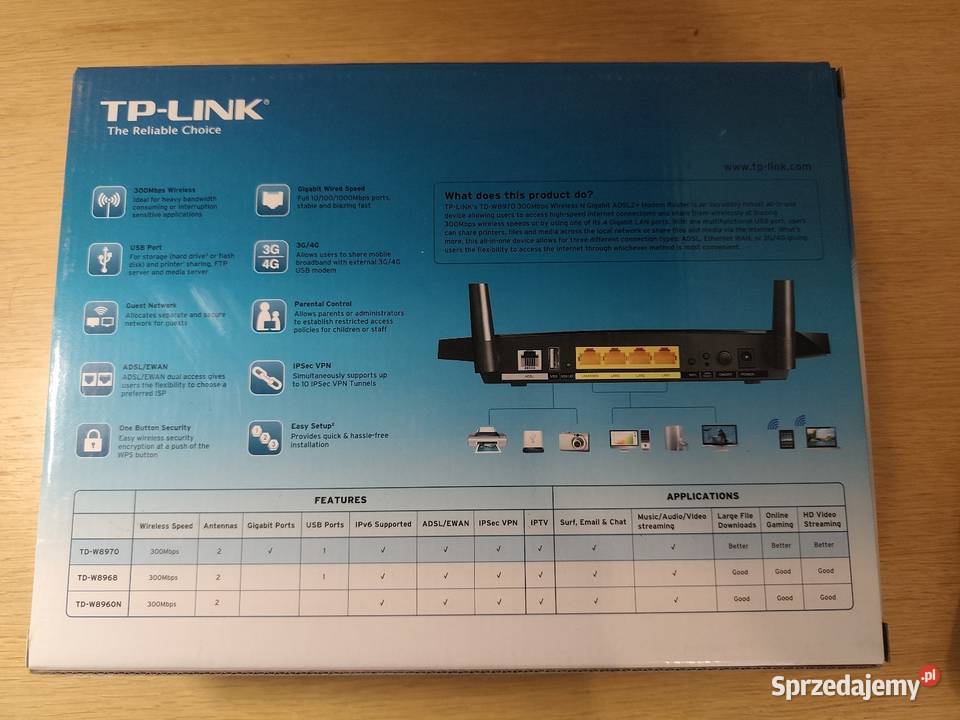 Router TPLINK TDW8970 ADSL2 modem wifi USB podkarpackie Rzeszów