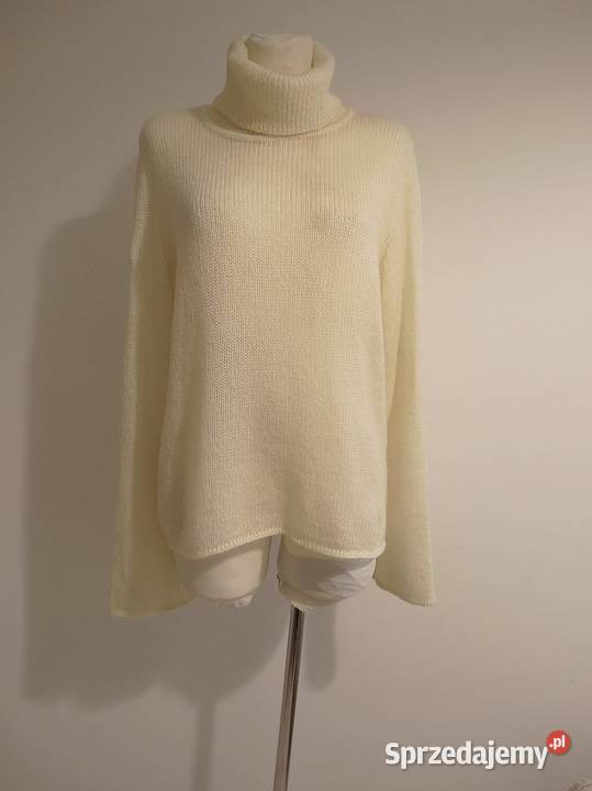 Sweter z Golfem Moherowy Mohair Kid Wełniany długi