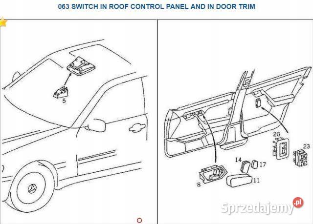 PRZYCISK SZYBY LEWY TYŁ MERCEDES C KLASA W202 osobowe