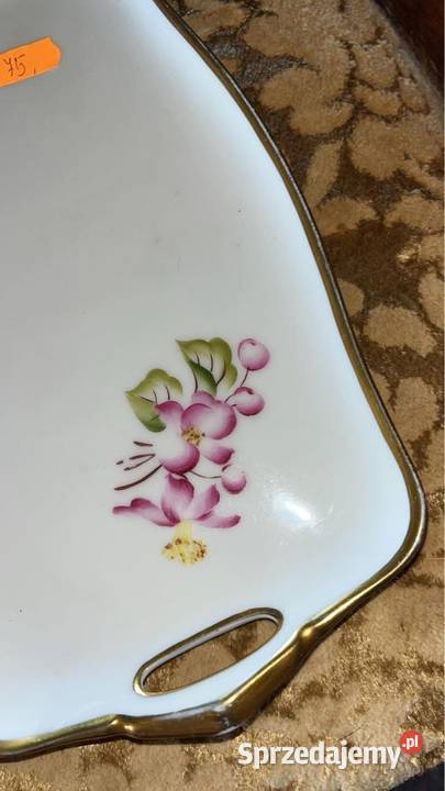 Patera biała porcelana Złocona Bez sygnatury Gdańsk