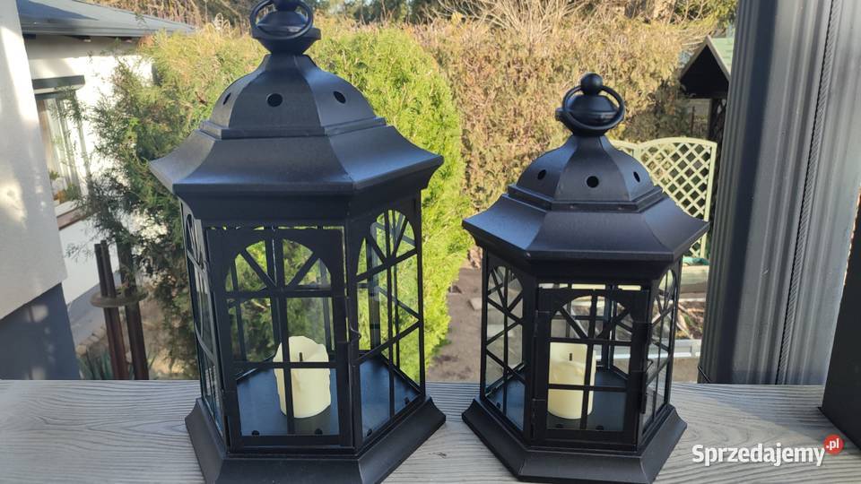 Lampiony metalowe szklone świeczniki ledowe kpl2 Bydgoszcz