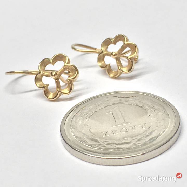 Złote KOLCZYKI 585 14K dyskretne ażurowe Warszawa