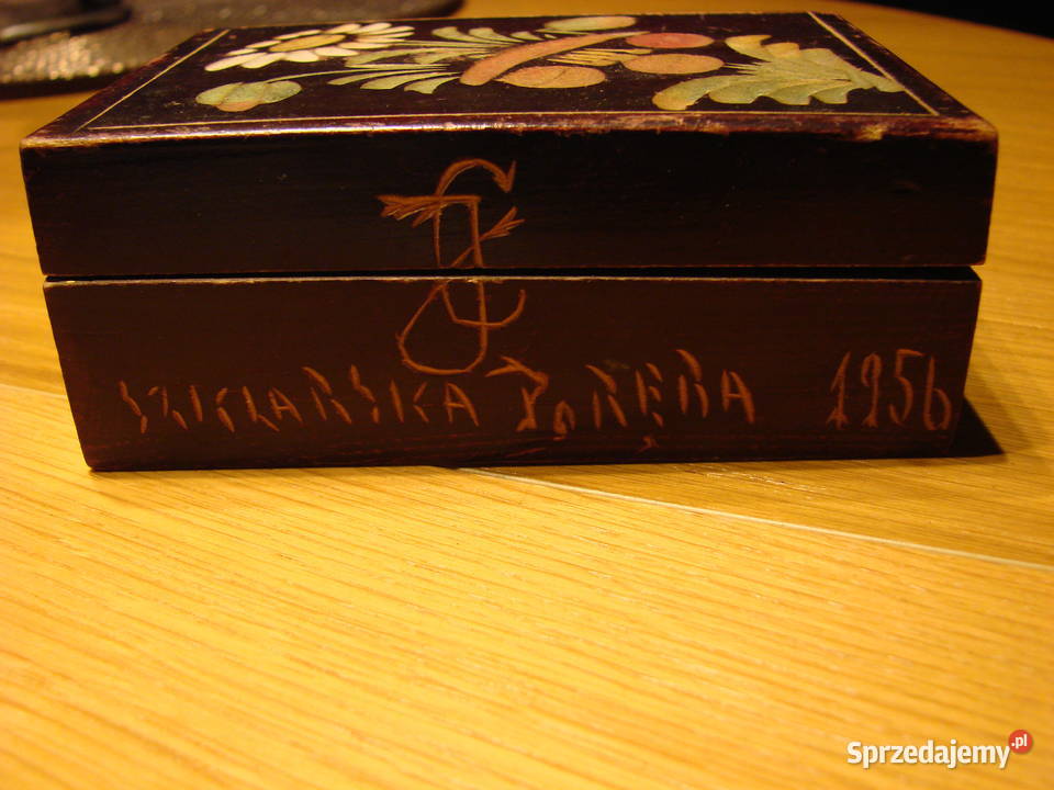 Szklarska Poręba 1956 stare drewniane pudełko Pruszcz Gdański