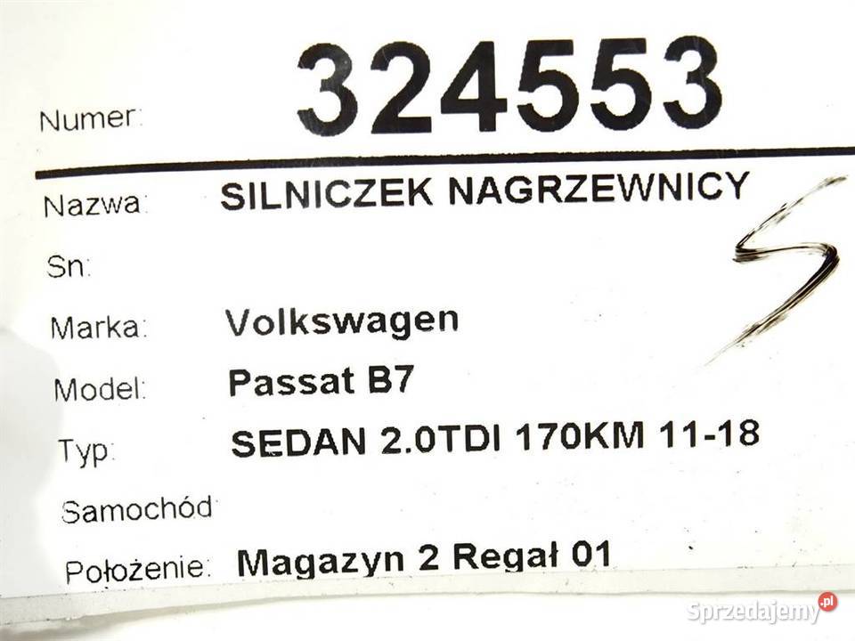 SILNICZEK NAGRZEWNICY VW 3C0907511A PASSAT B7 osobowe