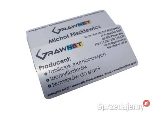 WIZYTÓWKA METALOWA NADRUK KOLOR 10 SZTUK Chynów