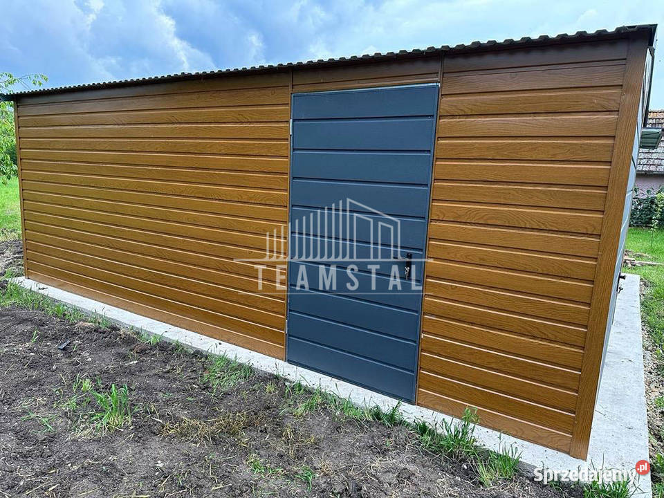 GARAŻ BLASZANY 6m x 6m dwuspad 2x Brama drzwi 2x Malbork