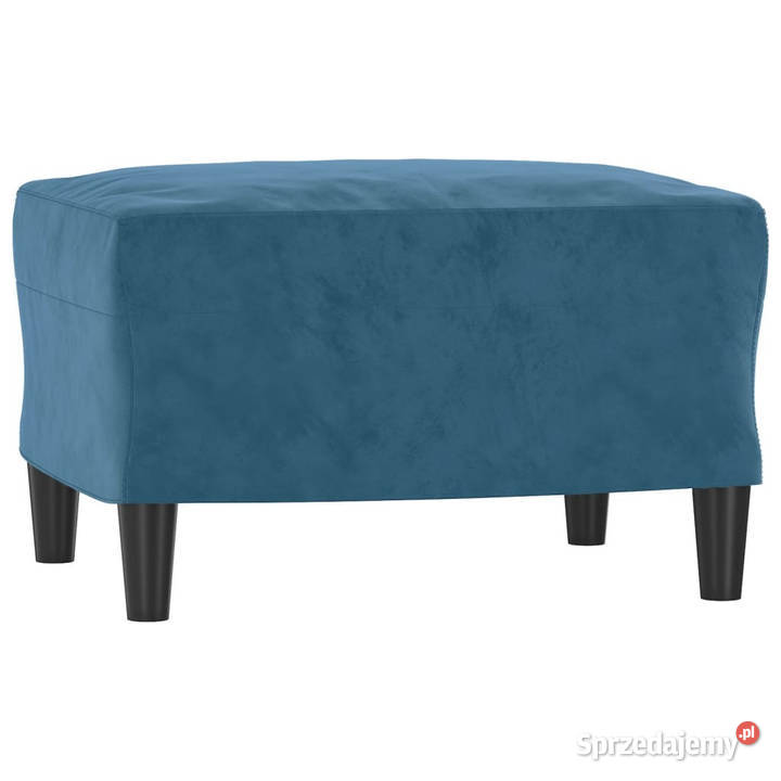 3osobowa sofa z podnóżkiem niebieska 180 aksamit Warszawa sprzedam