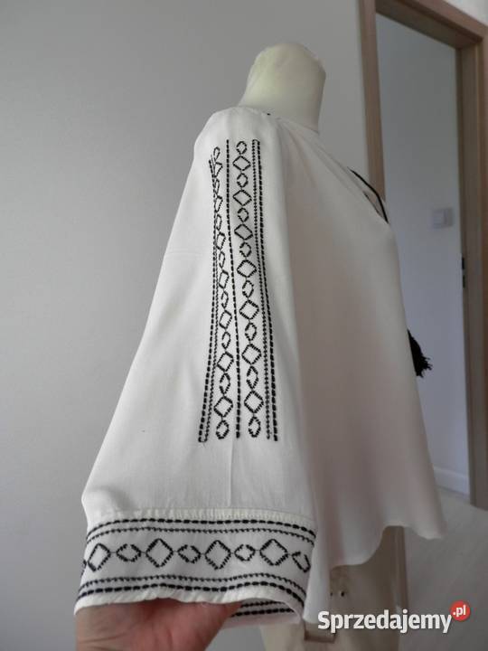 Bluzka w stylu Etno Boho Kremowa Zdobiona Łomża sprzedam
