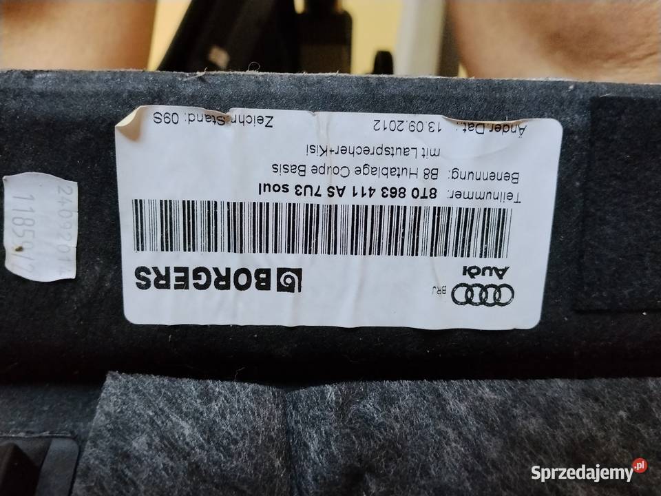 Półka bagażnika Audi A5 Coupe Zamość