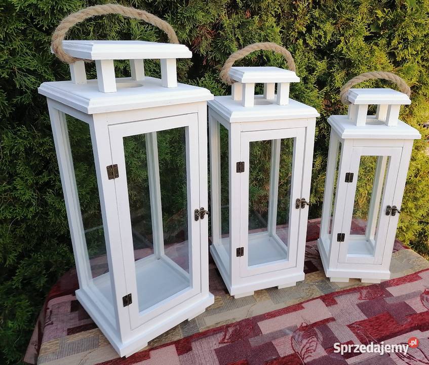 Piękne Lampiony super komplet duże biały Kluczbork