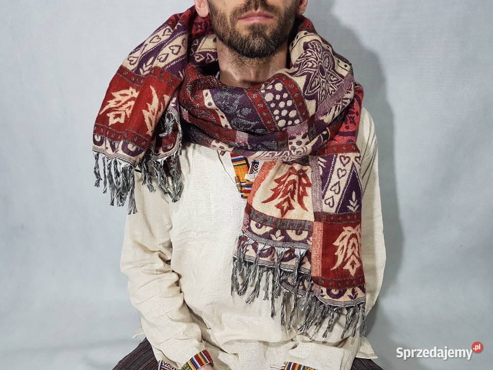 Duża chusta z Indii 100 Wełna Unisex Obrus dolnośląskie Kudowa-Zdrój