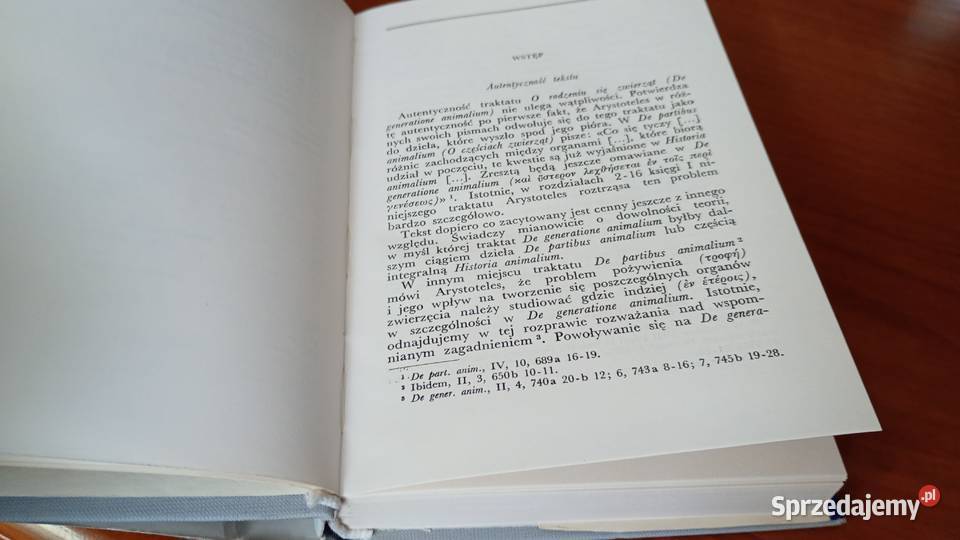 O rodzeniu się zwierząt Arystoteles Biblioteka Gdańsk sprzedam