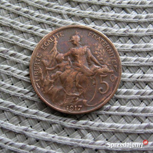 Francja 5 Centymów 1917r Kalisz sprzedam