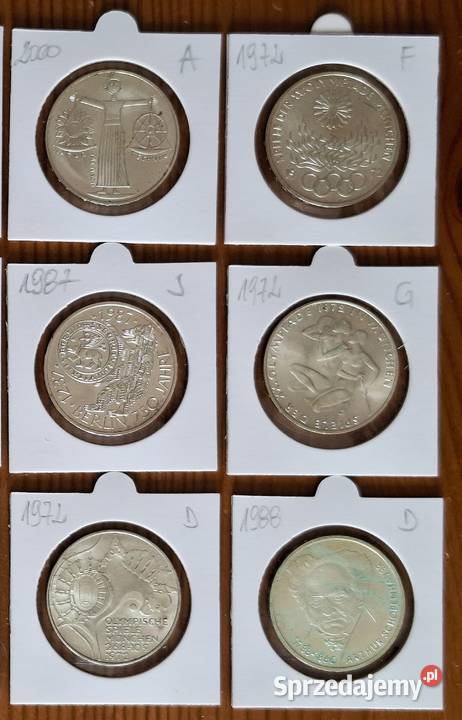 Zestaw Monet Ag 10 DM x 12 zestaw 4 Antyki, Sztuka, Kolekcje