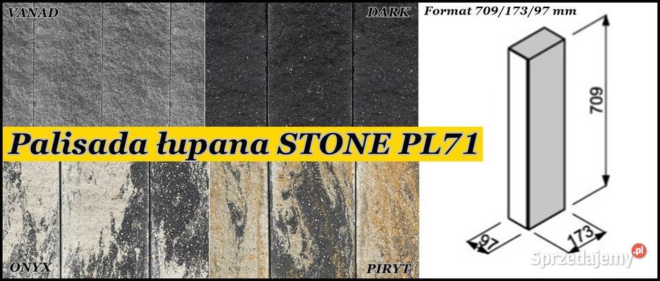 Betonowa palisada łupana Stone 71 wysokość 71 Gorzyce