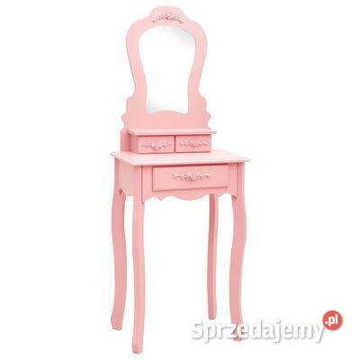 vidaXL Toaletka ze stołkiem różowa 50x59x136
