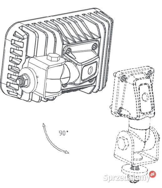 Lampa robocza LED do Kubota prostokątna 60W małopolskie