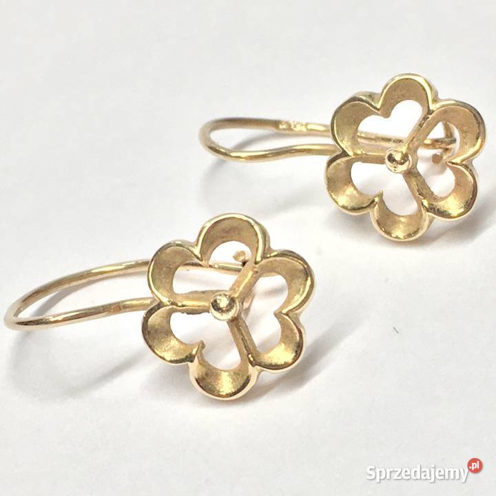 Złote KOLCZYKI 585 14K dyskretne ażurowe Warszawa