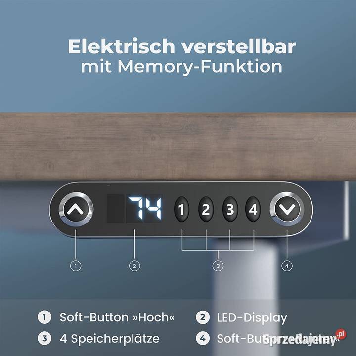 RAMA BIURKA STELAŻ Z REGULACJĄ WYSOKOŚCI VESKA 60cm Kalety