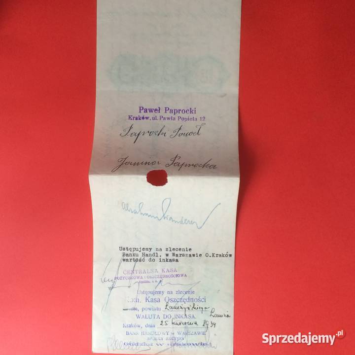 1518 Weksel Wystawiony W Krakowie 15 Antykwariat Szczecin sprzedam