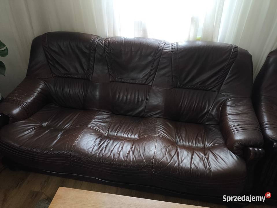 Komplet skórzany Fotele Kanapa 87cm