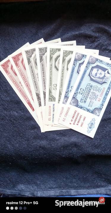 Polska zestaw 8 banknotów PRL z nadrukami