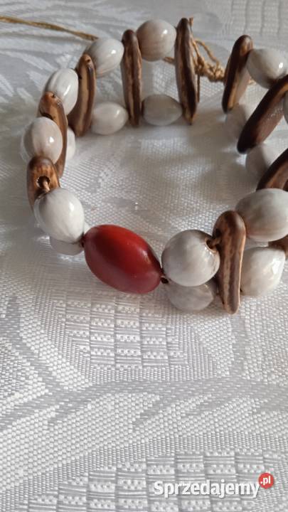 BRANSOLETKA RĘCZNIE WYKONANA Z NASION ŁZY HIOBA Piła sprzedam