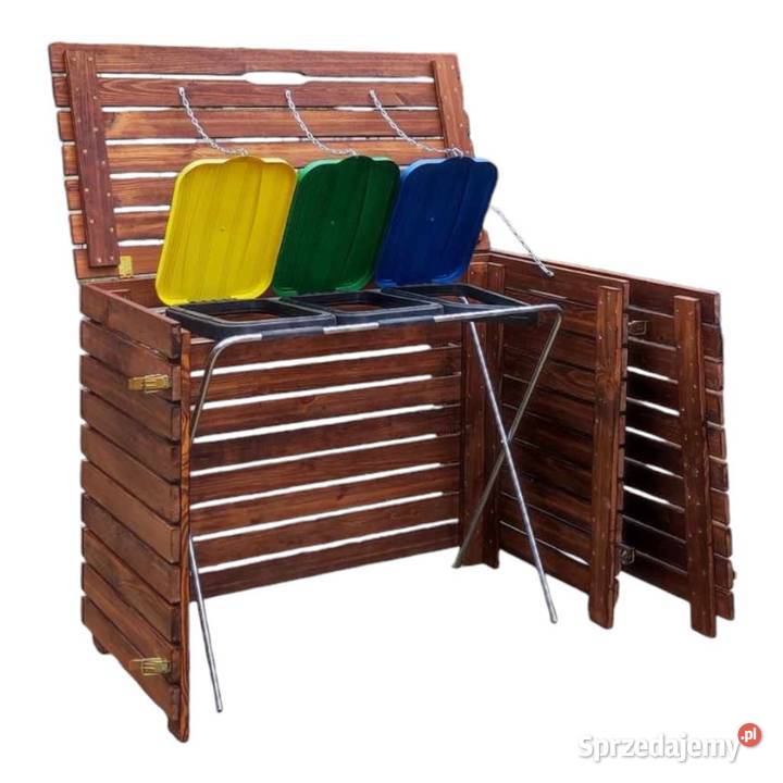 Obudowa na trzy kosze do segregacji Lakierowana Domki drewniane Kraków