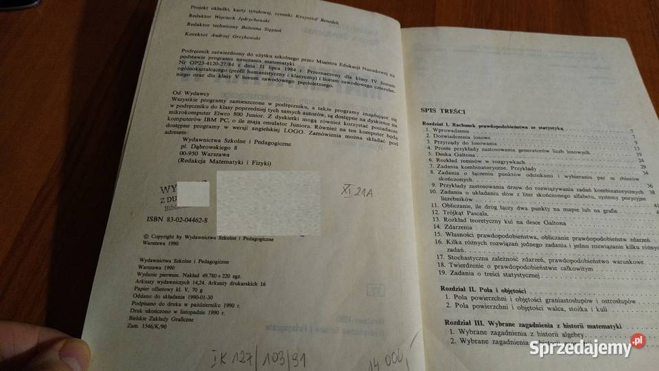 Matematyka IV 4 podręcznik liceum Walat tradycyjny podręcznik Gdańsk sprzedam