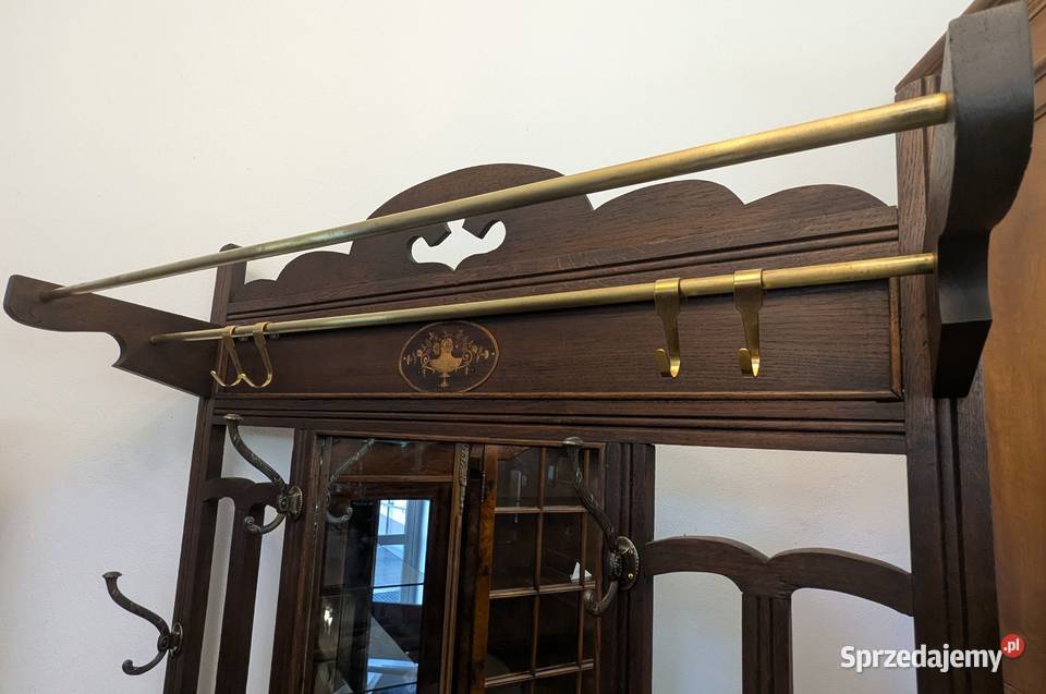 Piękna dębowa garderobawieszak secesyjnysklep śląskie