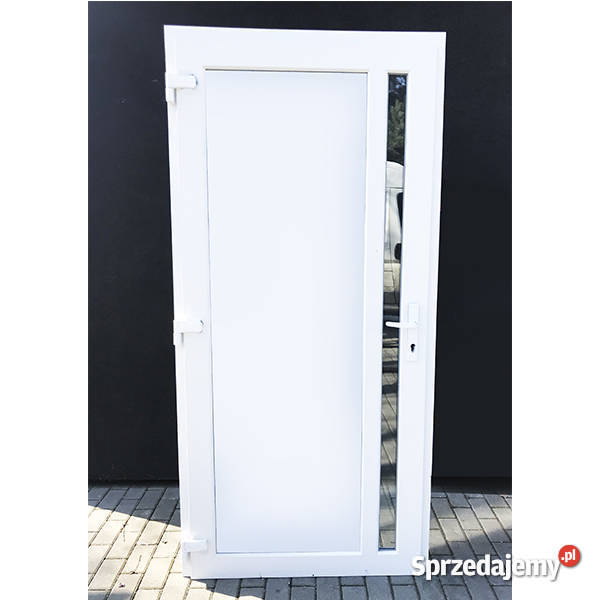 Ciepłe drzwi z długą szybą 100x210 białe ręki kujawsko-pomorskie Inowrocław