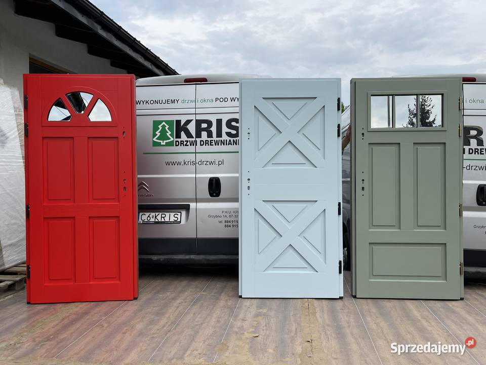 Drzwi zewnętrzne drewniane CZYSTE POWIETRZE Grzybno