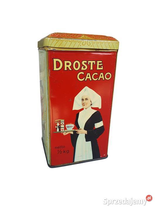 Stara metalowa puszka kakao Droste Cacao lata 70 Cieszyn
