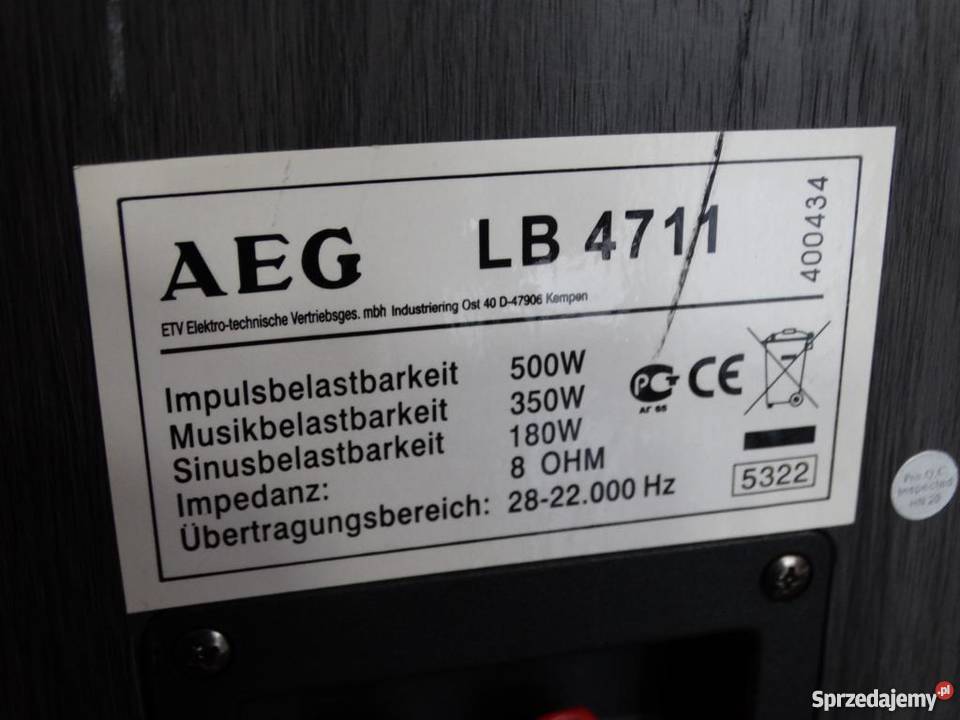 Mocne i ładne kolumny AEG 2 x 500 wat WYSYŁKA podkarpackie Jasło sprzedam