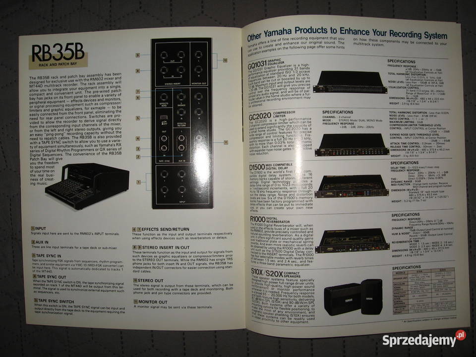 Yamaha Recording System MT44D RM602 broszura Kępice