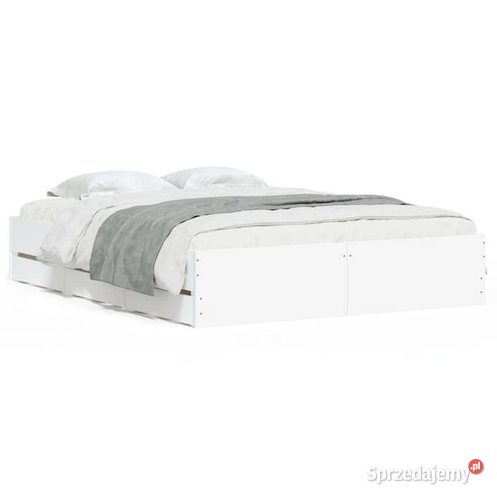 Rama łóżka z szufladami biała 140x190 WM3207301 Łóżka